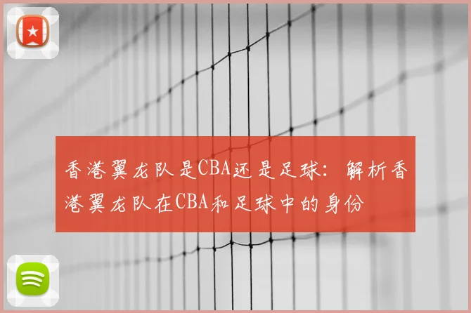 香港翼龙队是CBA还是足球：解析香港翼龙队在CBA和足球中的身份